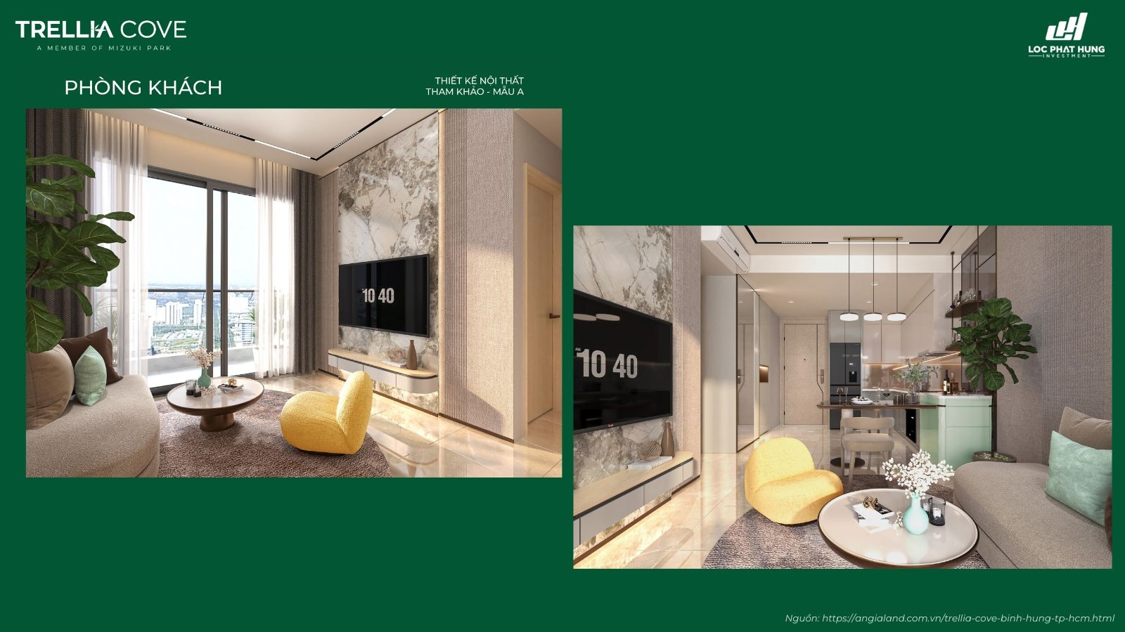 Thiết kế nội thất tham khảo căn hộ Mẫu A Trellia Cove