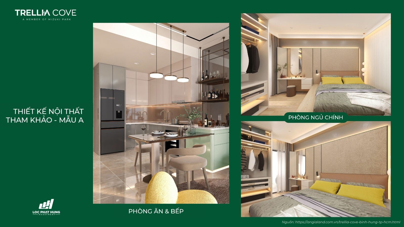 Thiết kế nội thất tham khảo căn hộ Mẫu A Trellia Cove