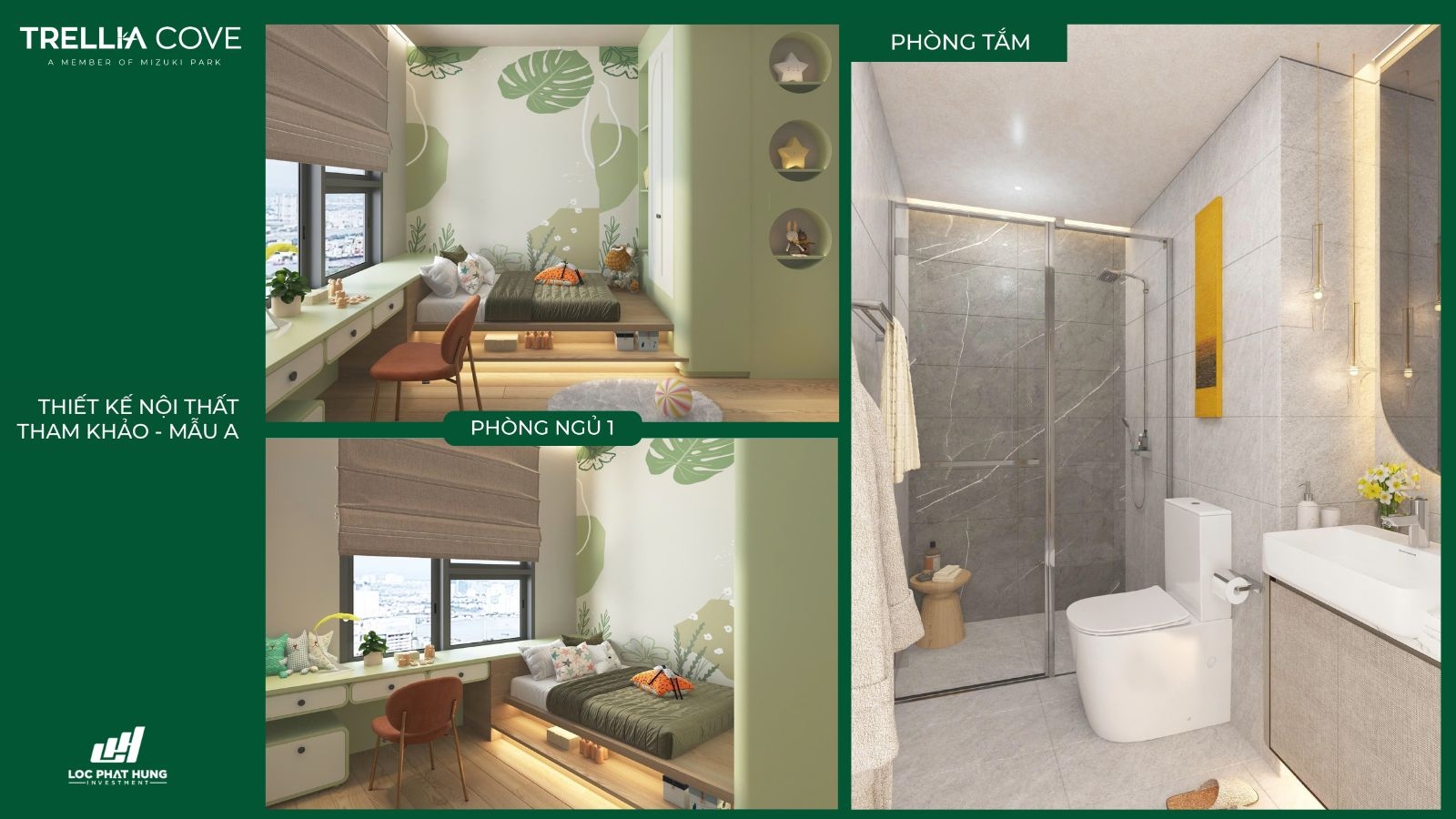 Thiết kế nội thất tham khảo căn hộ Mẫu A Trellia Cove