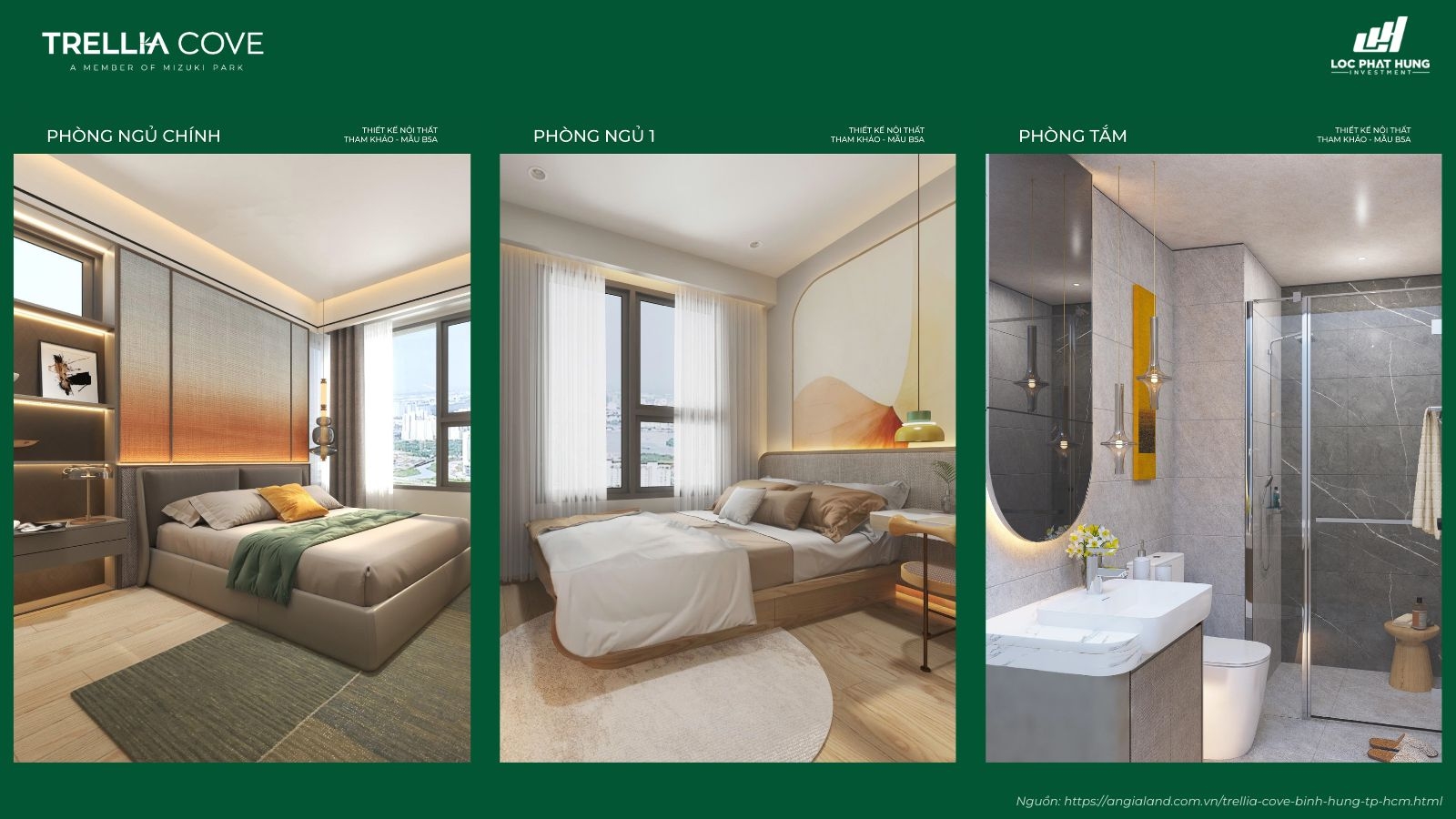 Thiết kế nội thất tham khảo căn hộ Mẫu B5A Trellia Cove