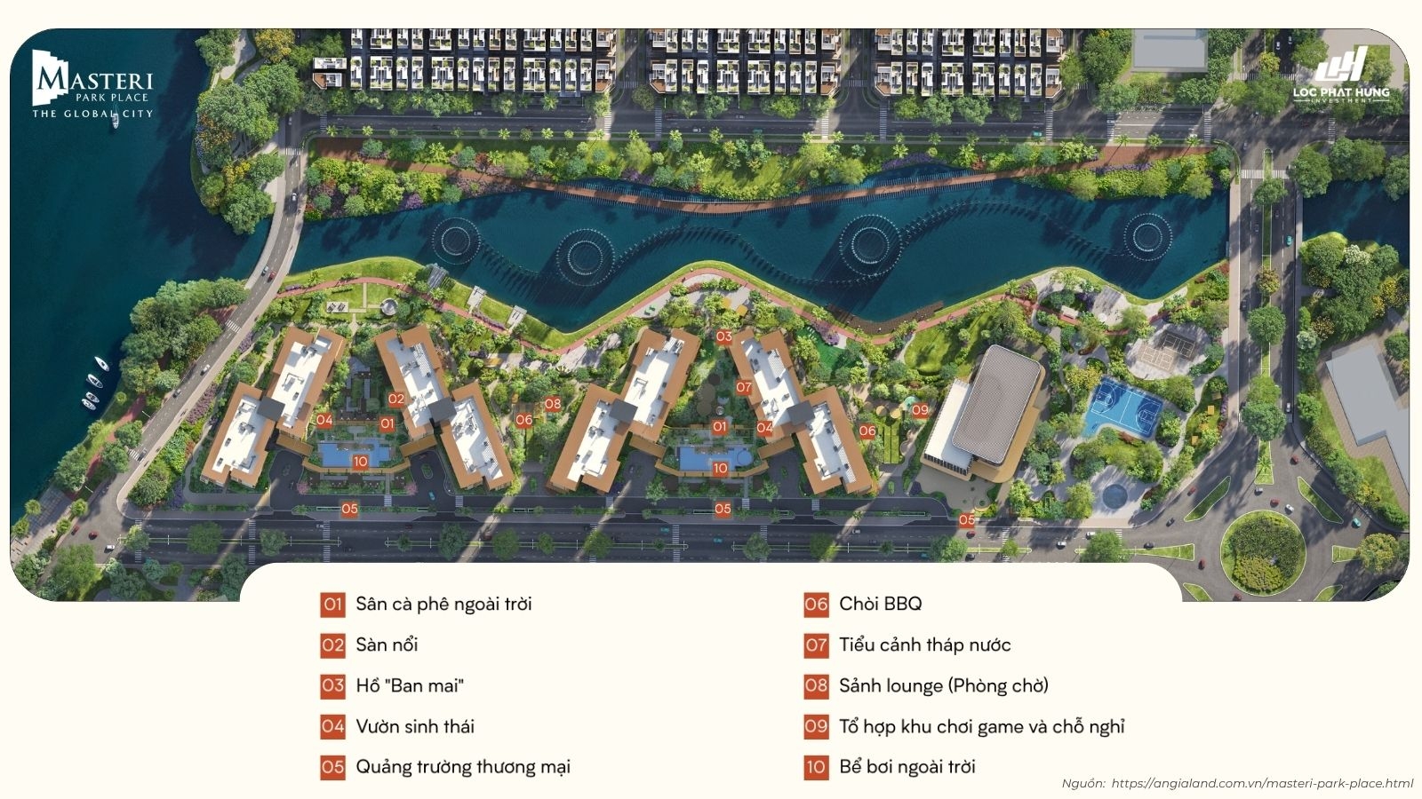 Mặt bằng tiện ích dự án Masteri Park Place P. Bình Trưng