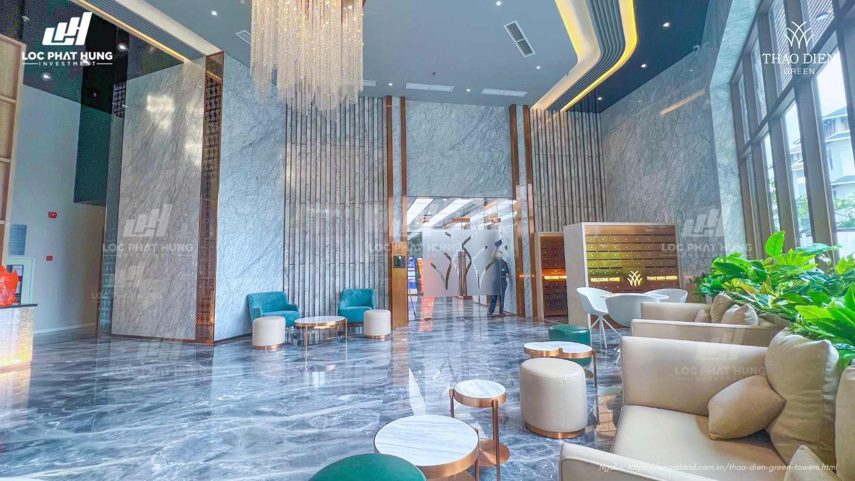 Sảnh đón căn hộ Thảo Điền Green Quận 2 - Nhận Mua Bán + Cho Thuê