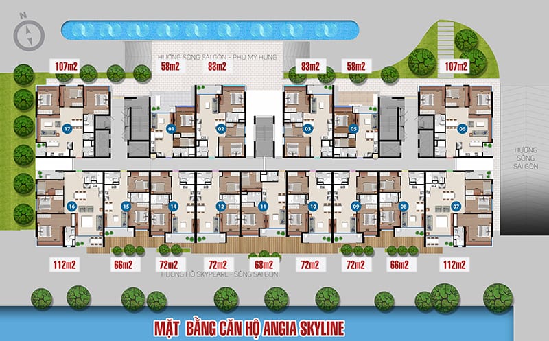 Bán lại căn hộ AnGia Skyline Quận 7 Mã căn AGSL-23-03 Diện tích 82.57m2