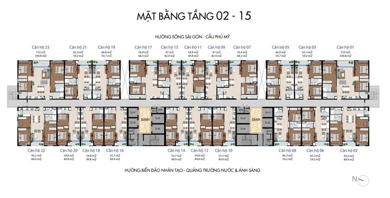 Bán lại căn hộ 02 River City Quận 7 Diện tích 55m2 Block The Opera 5