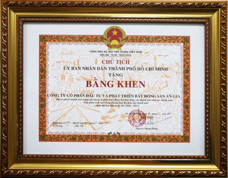 An Gia được UBND TP.HCM trao tặng bằng khen