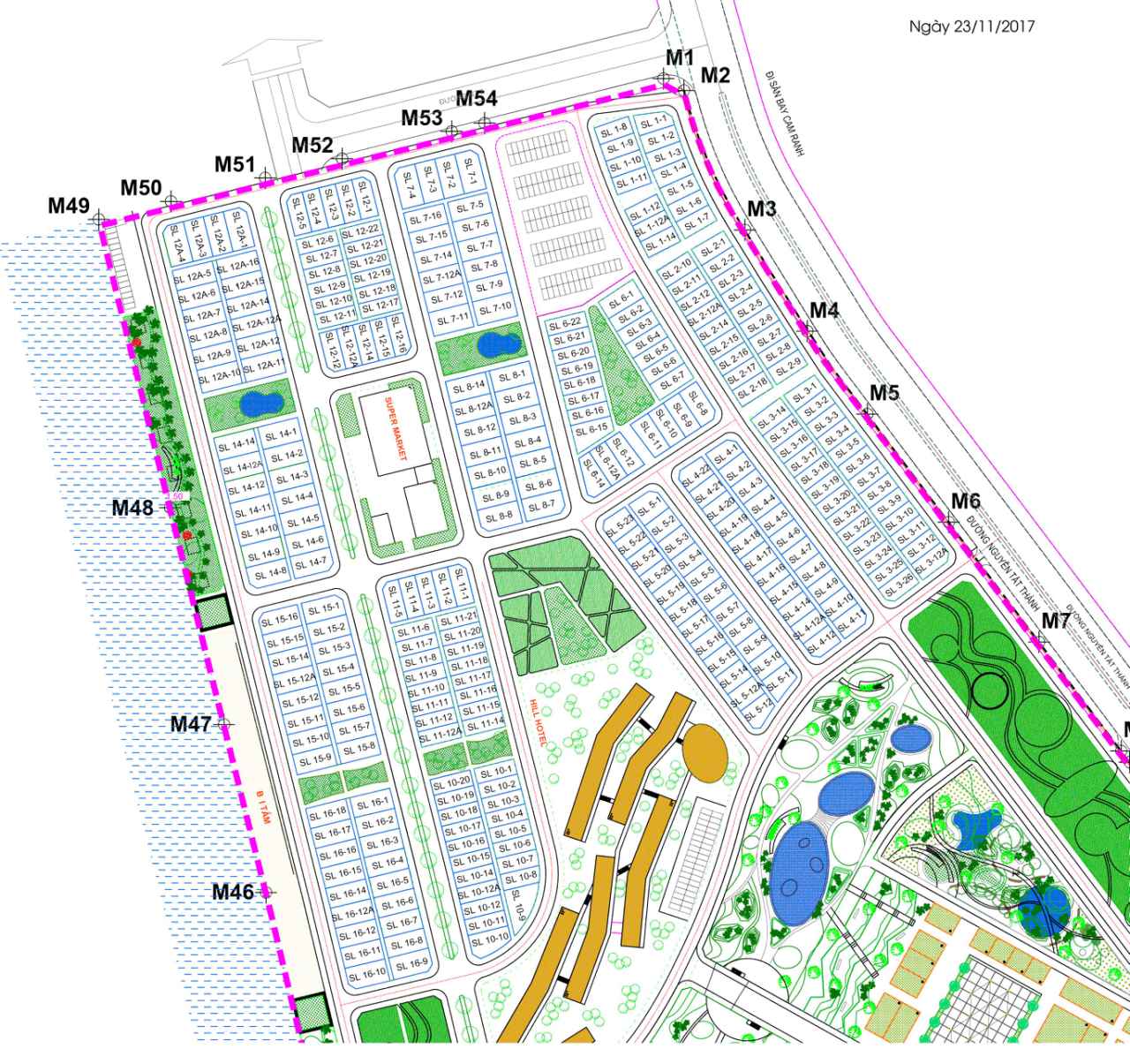 Sơ đồ phân lô quy hoạch 1/500 chính thức dự án đất nền Cam Ranh City Gate Khánh Hòa