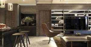 Khu bếp được đầu tư và trang bị đầy đủ: Tủ bếp trên + Tủ bếp dưới + Máy hút mùi + Bếp điện từ + Nước lọc tại vòi.