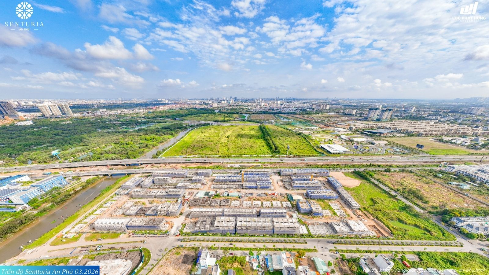 Tiến độ Flycam toàn cảnh Senturia An Phú tháng 03/2026