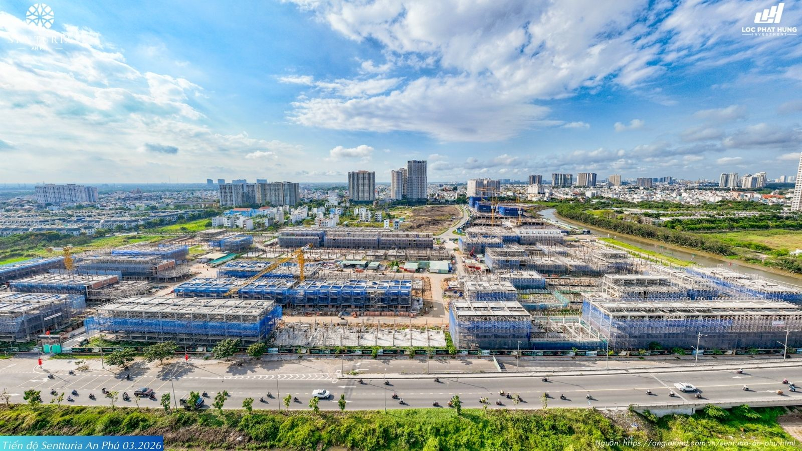 Tiến độ Flycam toàn cảnh Senturia An Phú tháng 03/2026