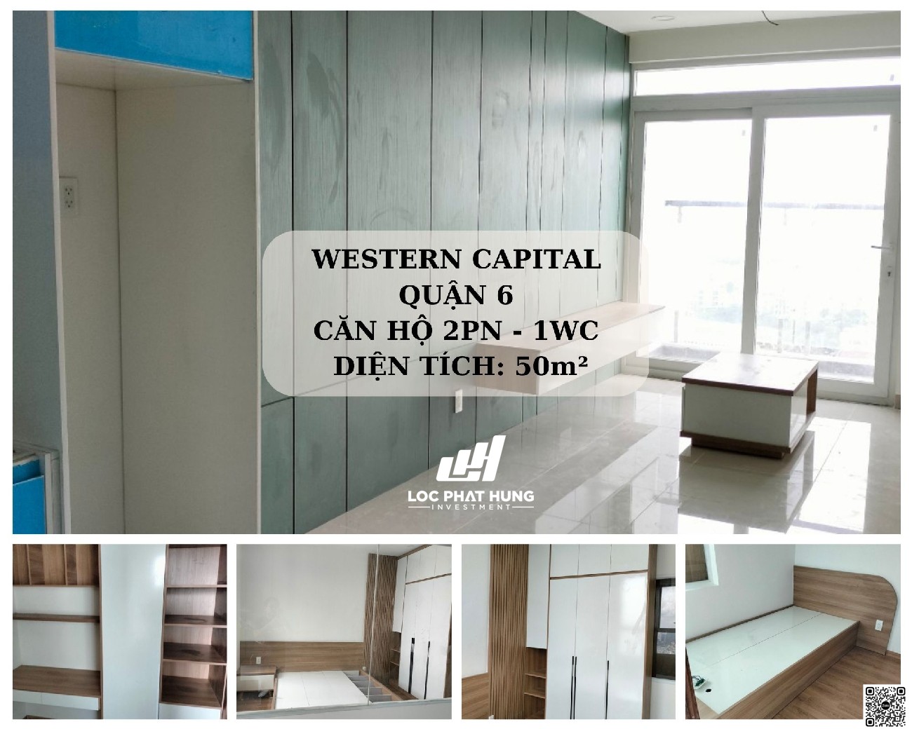 Hình ảnh nội thất thực tế bàn giao căn hộ 2 PN 1WC dự án Western Capital Quận 6