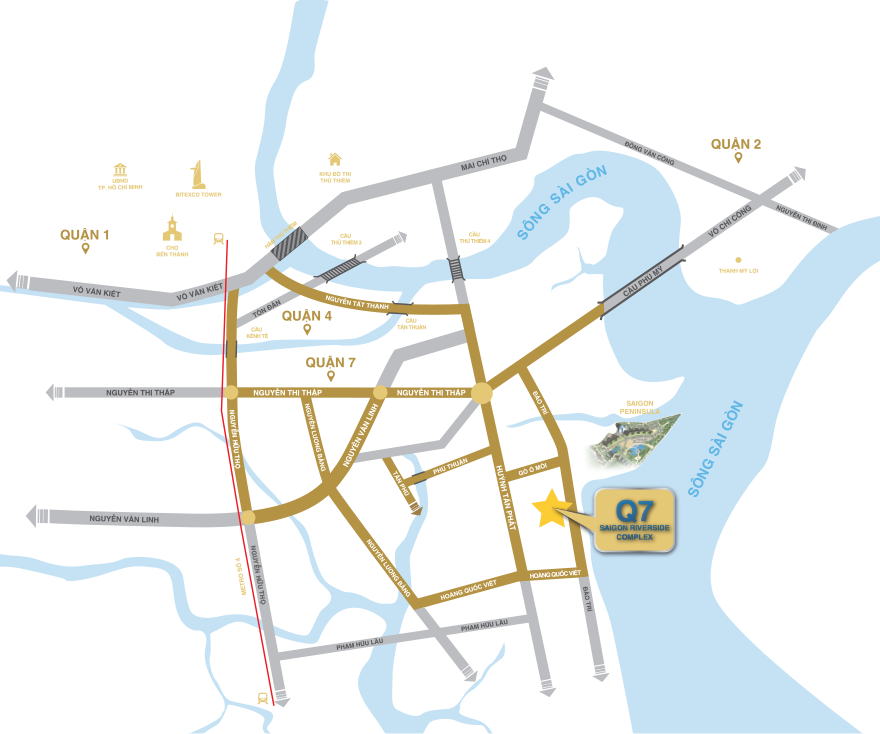 Vị trí dự án Q7 Saigon Riverside Complex