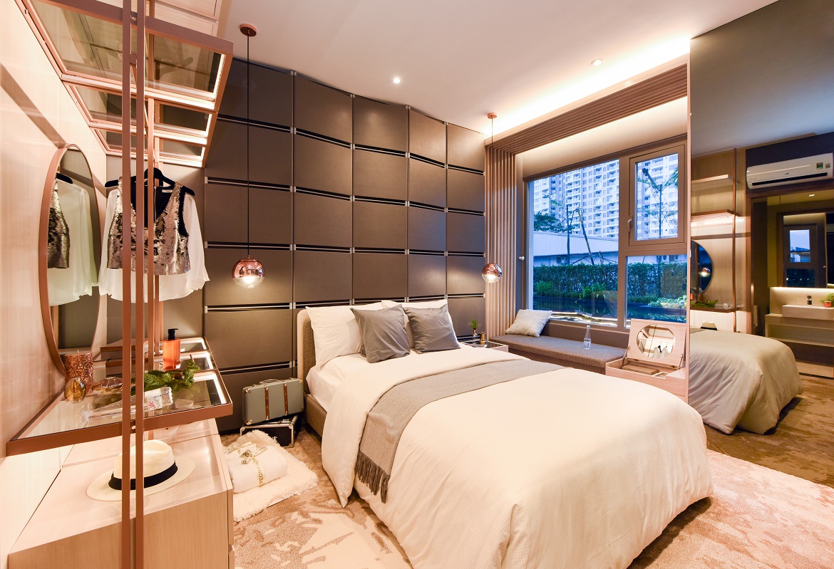 Thiết kế phòng ngủ 2 nhà mẫu dự án căn hộ chung cư Laimian City Quận 2 Đường Lương Đình Của chủ đầu tư HDTC - Hỗ trợ xem nhà mẫu 0933.098.890 