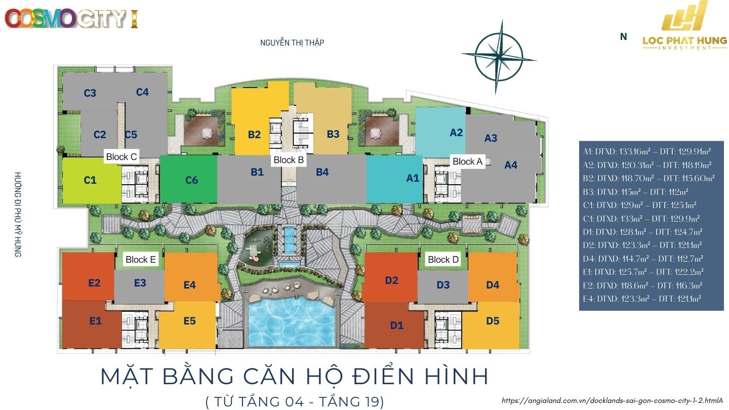 Mặt Bằng Căn Hộ Cosmo City Quận 7 Chi Tiết Cosmo I & II Mặt Bằng Căn Hộ Cosmo City Quận 7 Chi Tiết Cosmo I & II