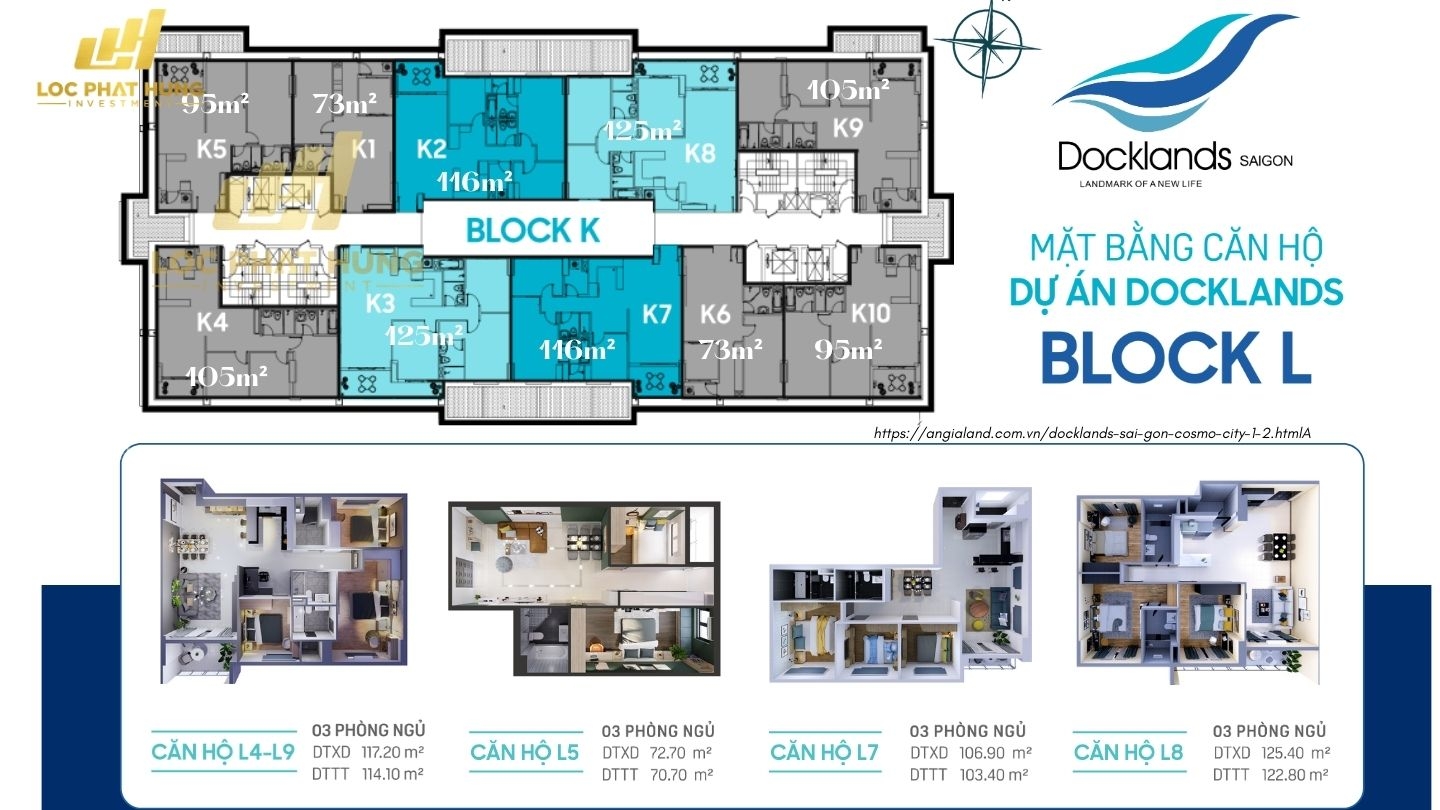 Mặt bằng & thiết kế căn hộ Dockland Saigon Quận 7 Block L Mặt bằng & thiết kế căn hộ Dockland Saigon Quận 7 Block L
