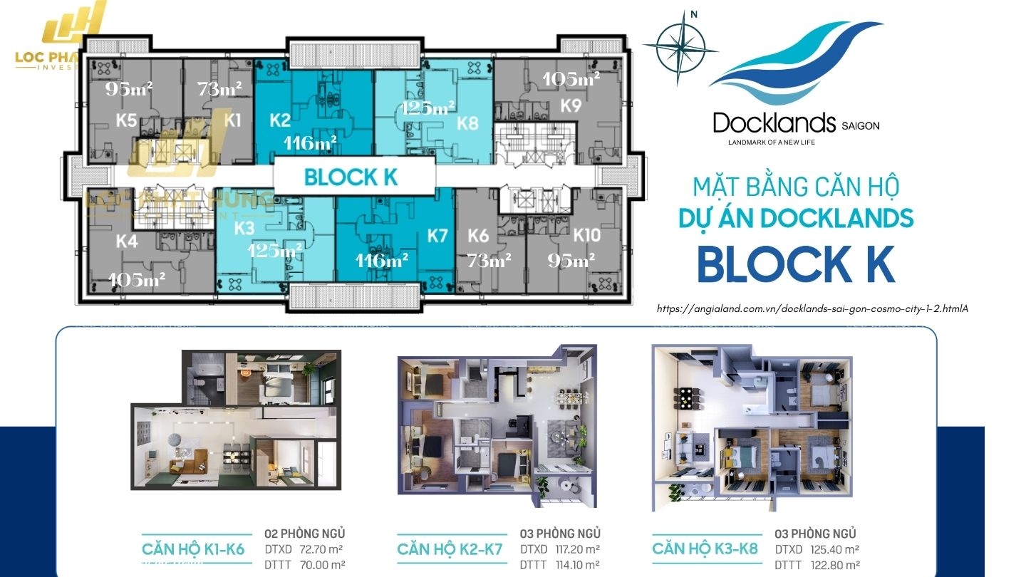 Mặt bằng & thiết kế căn hộ Dockland Saigon Quận 7 Block K Mặt bằng & thiết kế căn hộ Dockland Saigon Quận 7 Block K