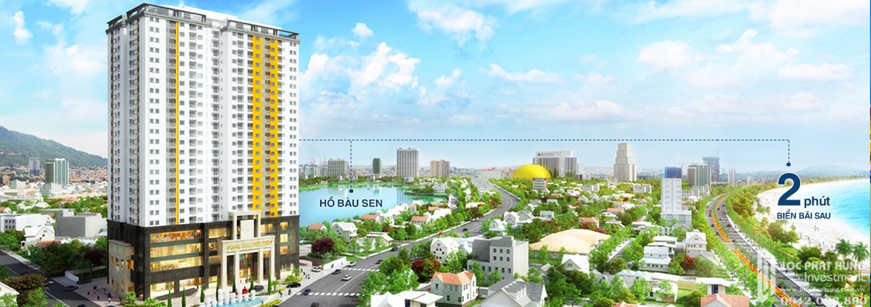 Phối cảnh tổng thể dự án căn hộ Căn hộ chung cư Melody Vung Tau Đường Võ Thị Sáu chủ đầu tư Hưng Thịnh Corp