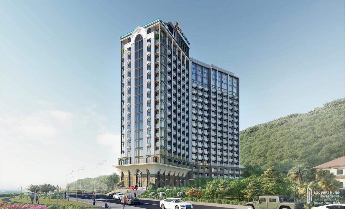 Phối cảnh tổng thể án căn hộ Condotel Oyster Gành Hào Đường 82 Trần Phú chủ đầu tư Vietpearl Group
