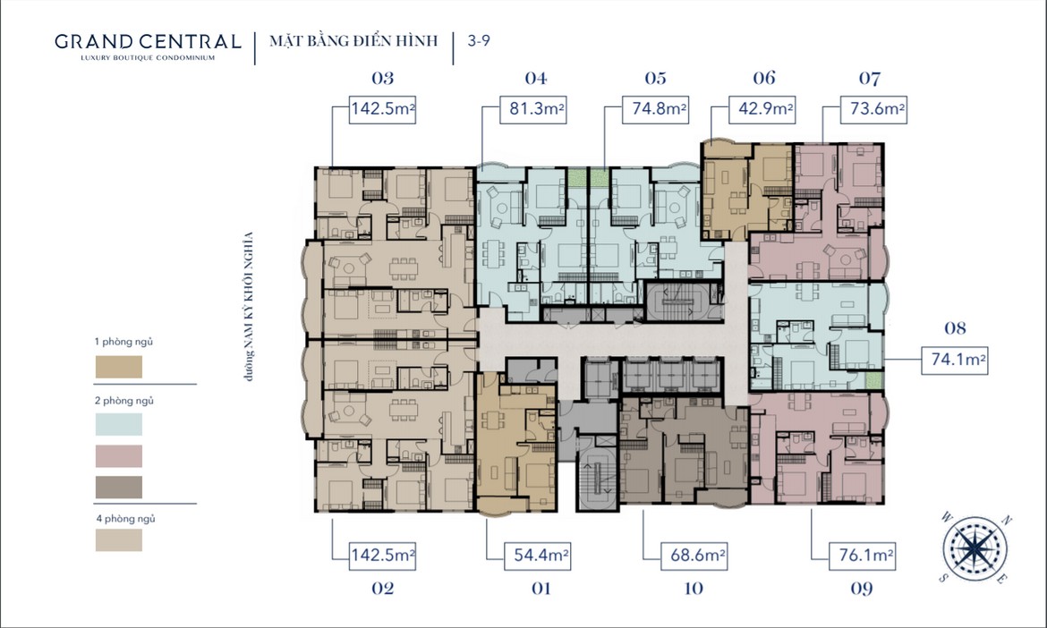 Mặt bằng chi tiết dự án căn hộ Grand Central Quận 3