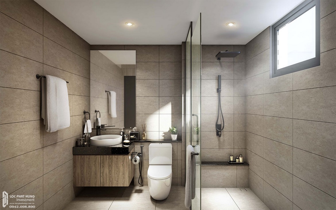 Thiết kế khu vực Toilet phòng khách căn hộ mẫu dự án căn hộ Define Capitaland Quận Bình Thạnh.