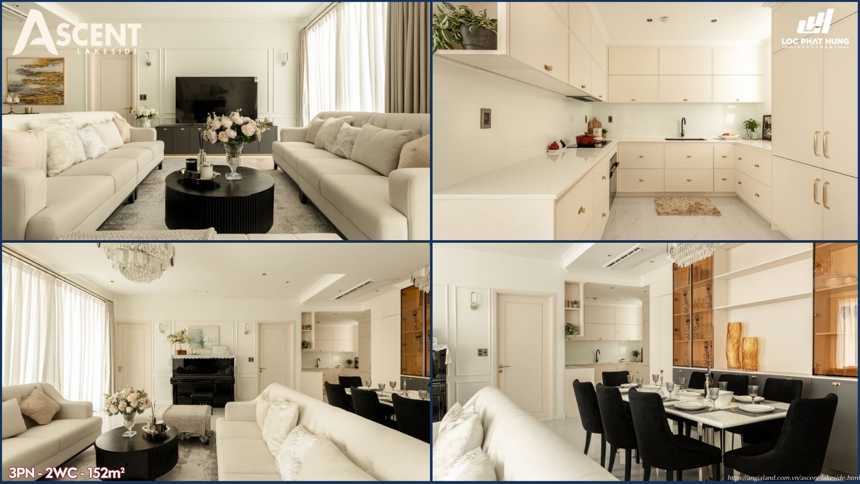 Nhà thực tế căn hộ 155m2 loại 3PN - 2 WC