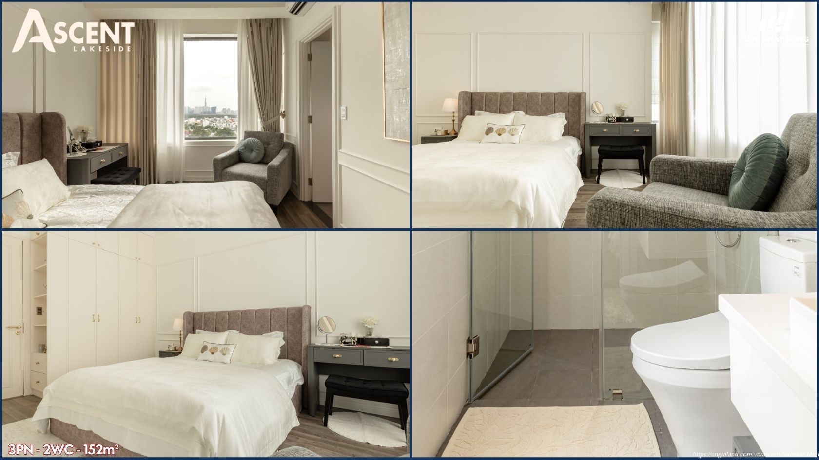 Nhà thực tế căn hộ 155m2 loại 3PN - 2 WC