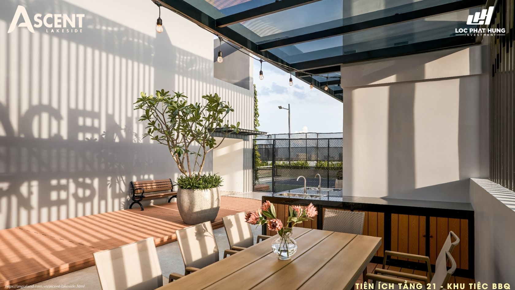 Tiện ích BBQ tầng 21 căn hộ chung cư Ascent Lakeside Quận 7