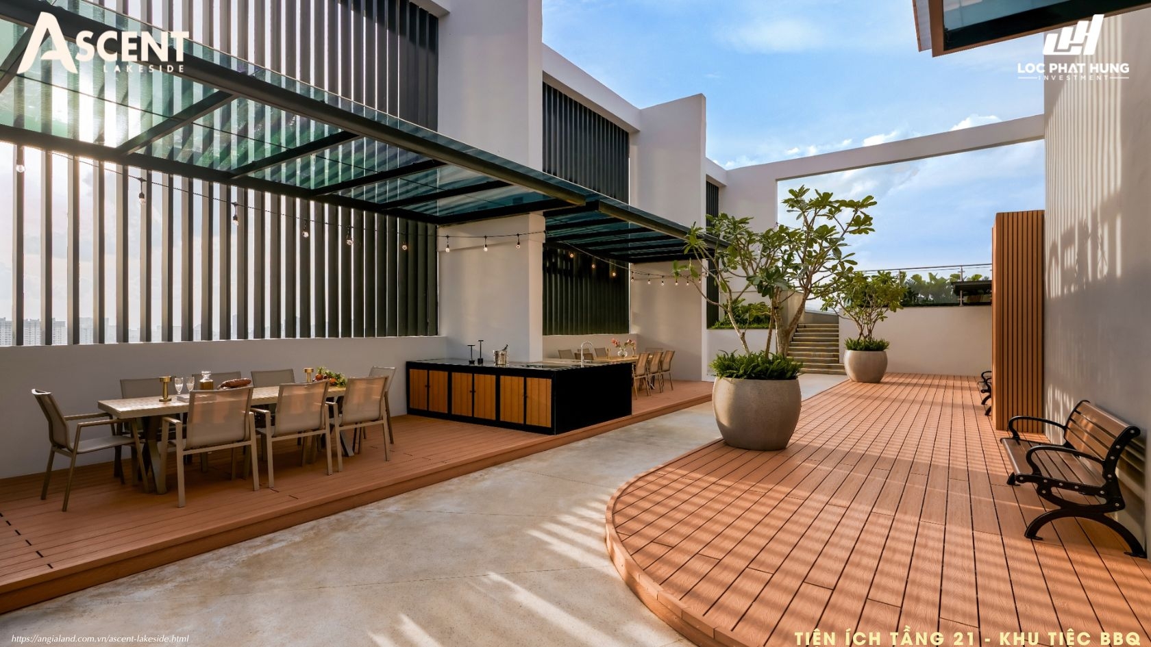 Tiện ích BBQ tầng 21 căn hộ chung cư Ascent Lakeside Quận 7