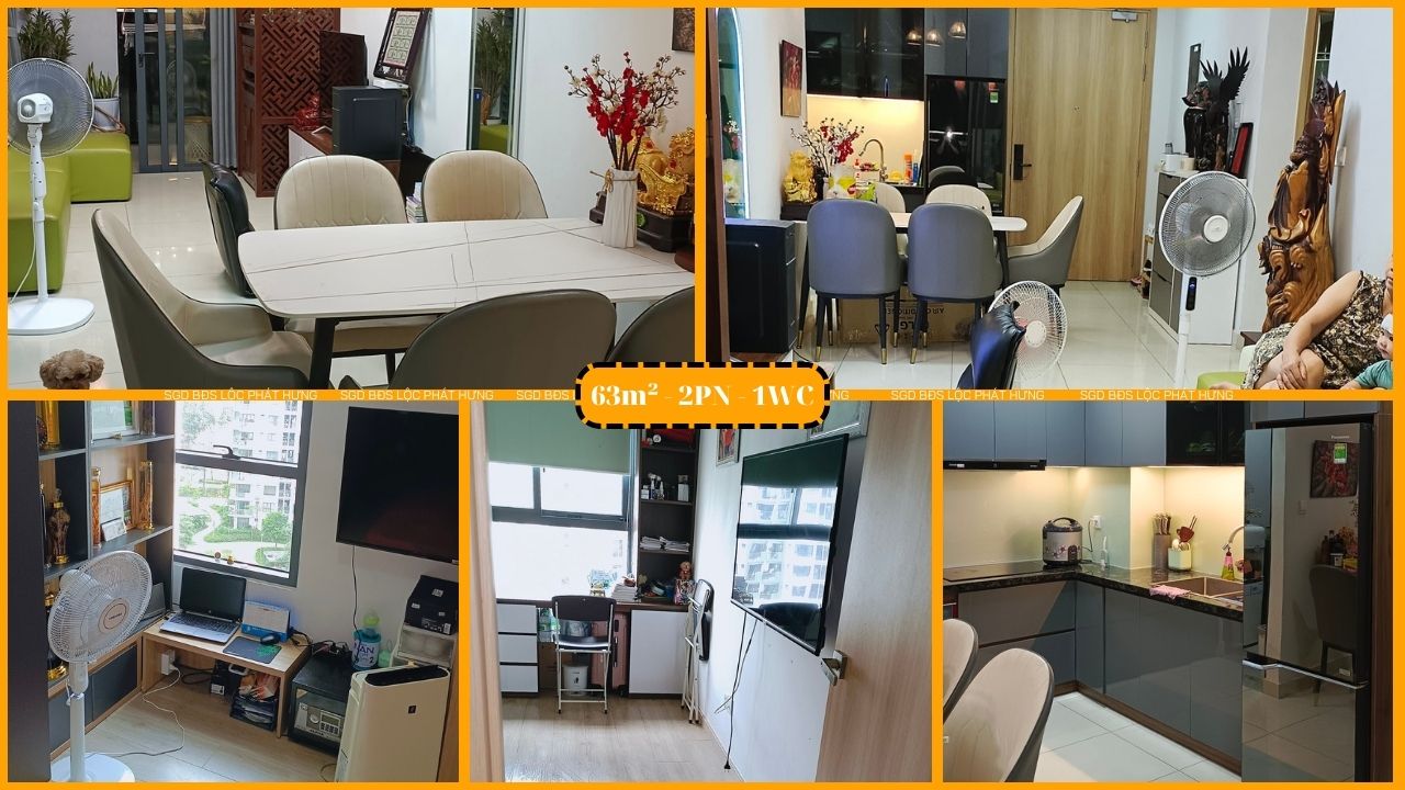 Hình ảnh thực tế căn hộ 2PN - 1WC diện tích 63m2 tại Celadon City Tân Phú