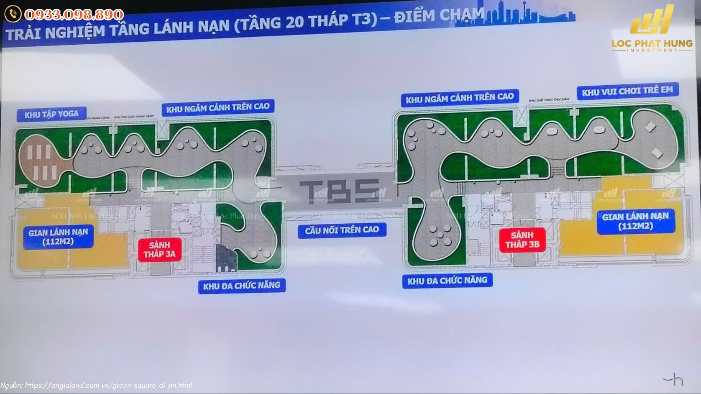 Gian lánh nạn tầng 20 Tháp 3 Căn hộ Green Square Tp Dĩ An