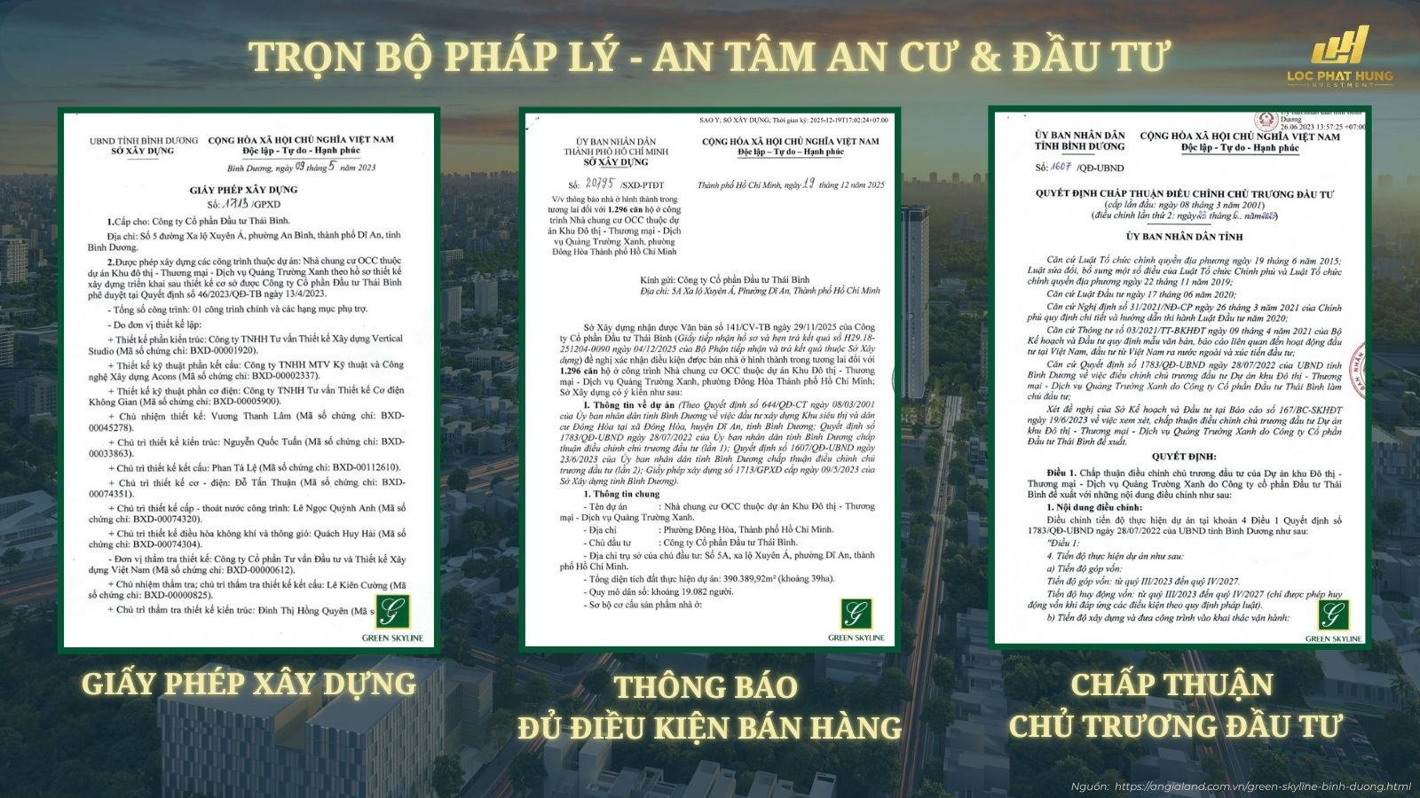 Trọn bộ pháp lý dự án Green Skyline: GPXD, Quy hoạch 1/500 và Văn bản đủ điều kiện bán hàng