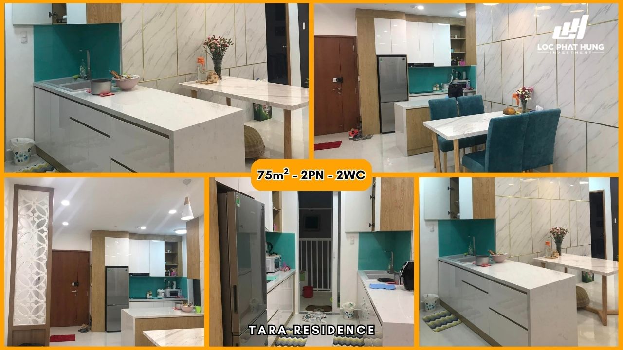 Hình ảnh thực tế căn hộ 2PN diện tích 75m2 tại dự án chung cư Tara Residence Quận 8