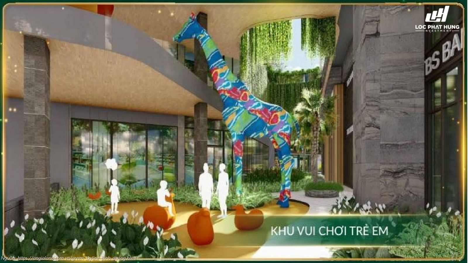 Khu vui chơi trẻ em (Kids Zone) ngoài trời hiện đại và an toàn cho cư dân nhí Green Skyline