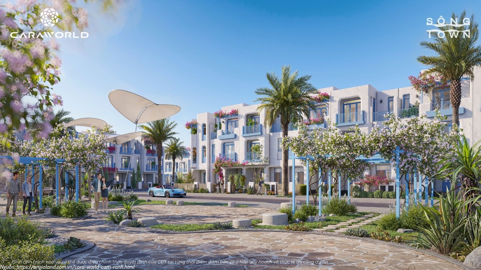 Phối cảnh công viên nội khu tiểu khu Hy Lạp dự án Caraworld Cam Ranh