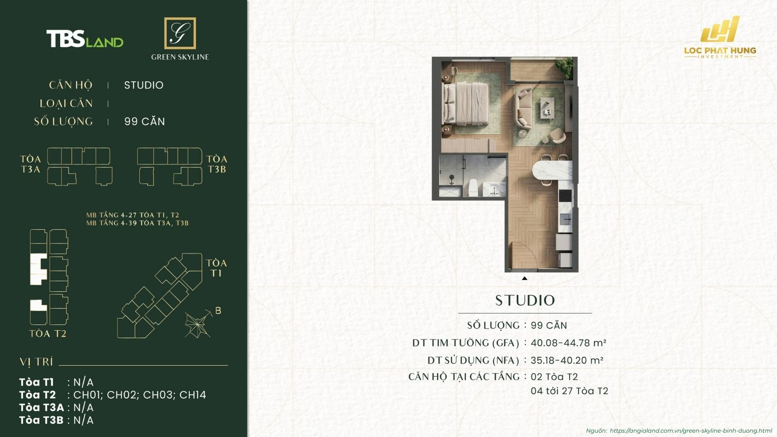 Mặt bằng thiết kế căn hộ Studio Green Skyline tối ưu công năng