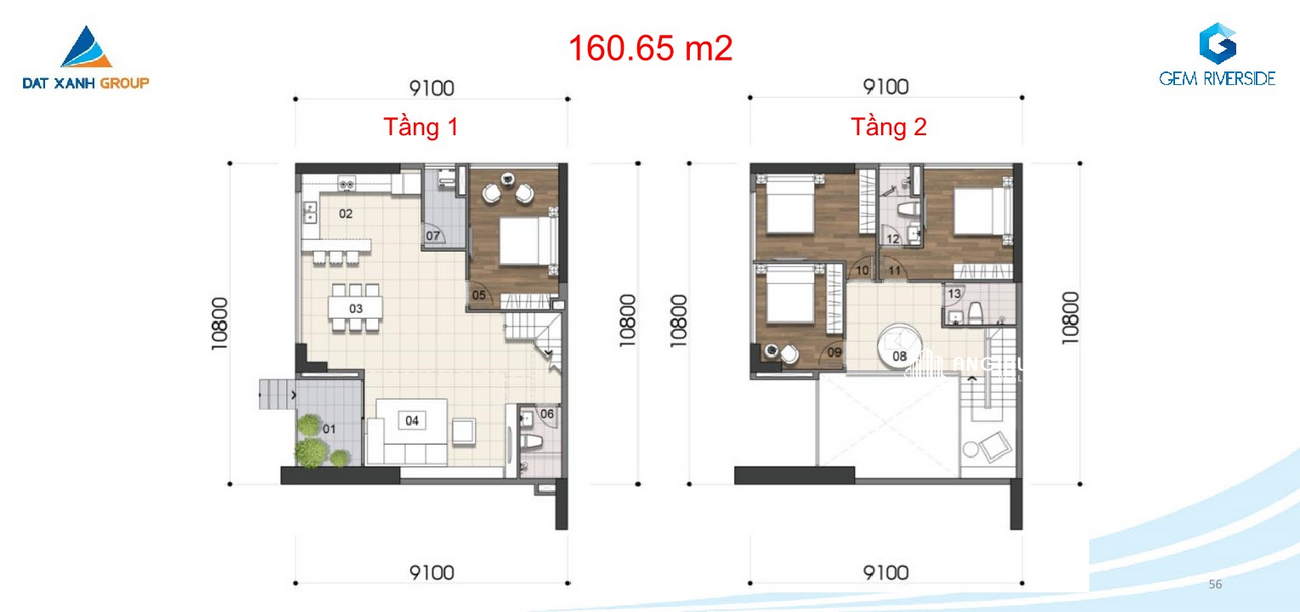  Thiết kế chi tiết căn hộ Duplex 160m² DatXanhHomes Riverside Quận 2