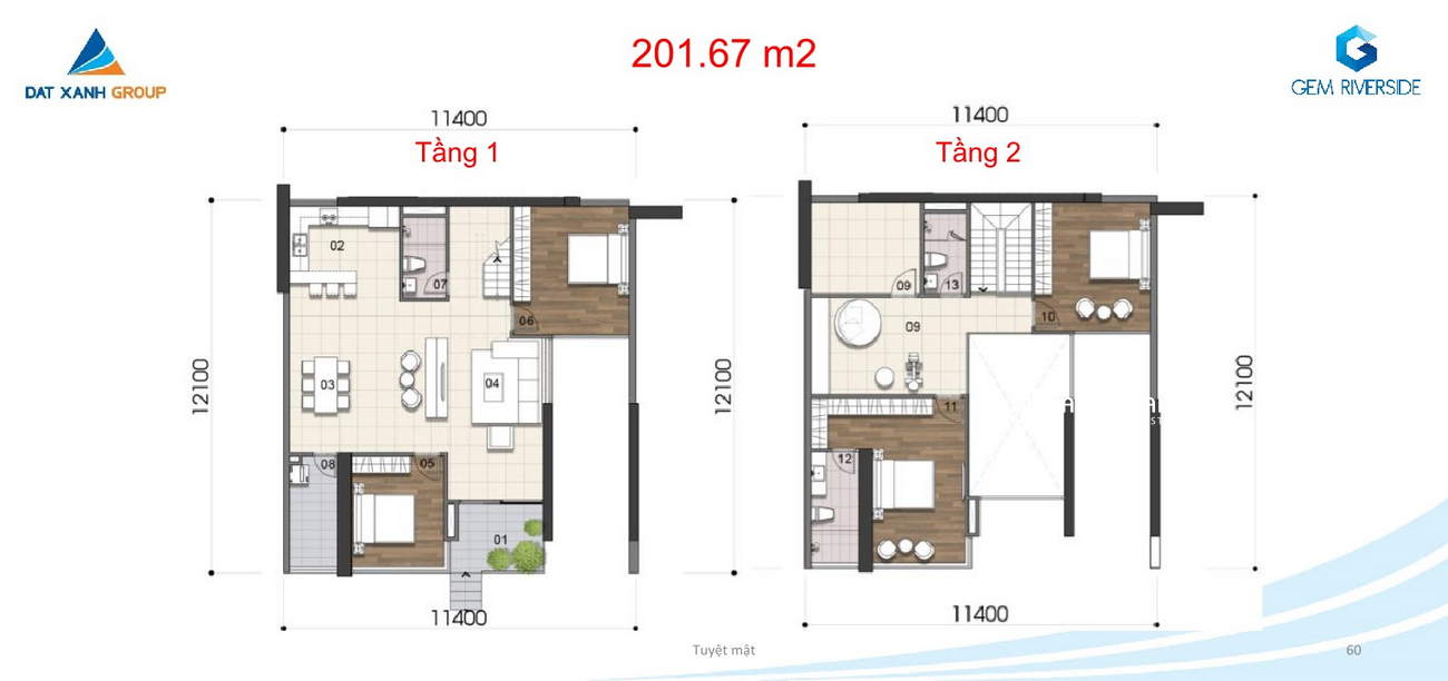  Thiết kế chi tiết căn hộ Duplex 210m² DatXanhHomes Riverside Quận 2