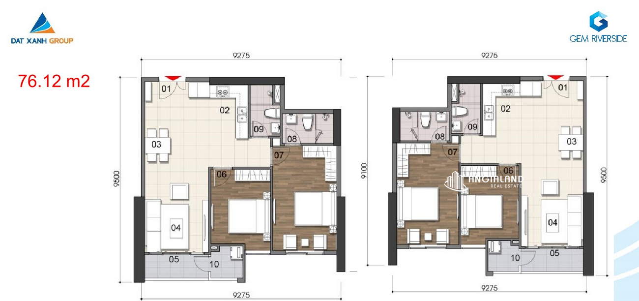 Thiết kế chi tiết căn hộ 76m² DatXanhHomes Riverside Quận 2
