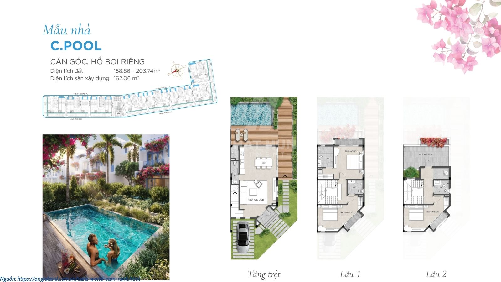 Thiết kế mẫu nhà Cpool tiểu khu Hy Lạp dự án Cara World Cam Ranh