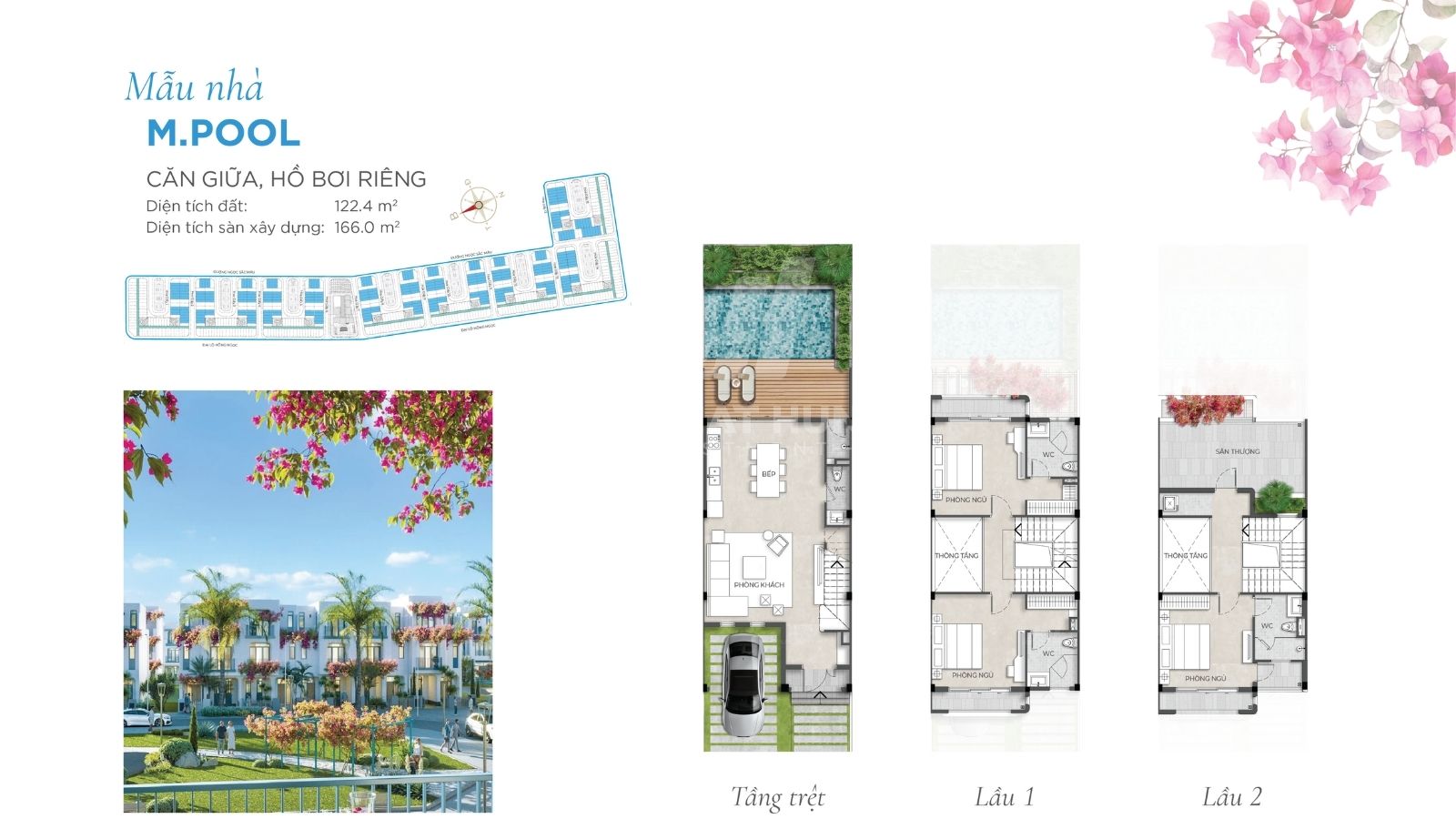 Thiết kế mẫu nhà Mpool tiểu khu Hy Lạp dự án Cara World Cam Ranh