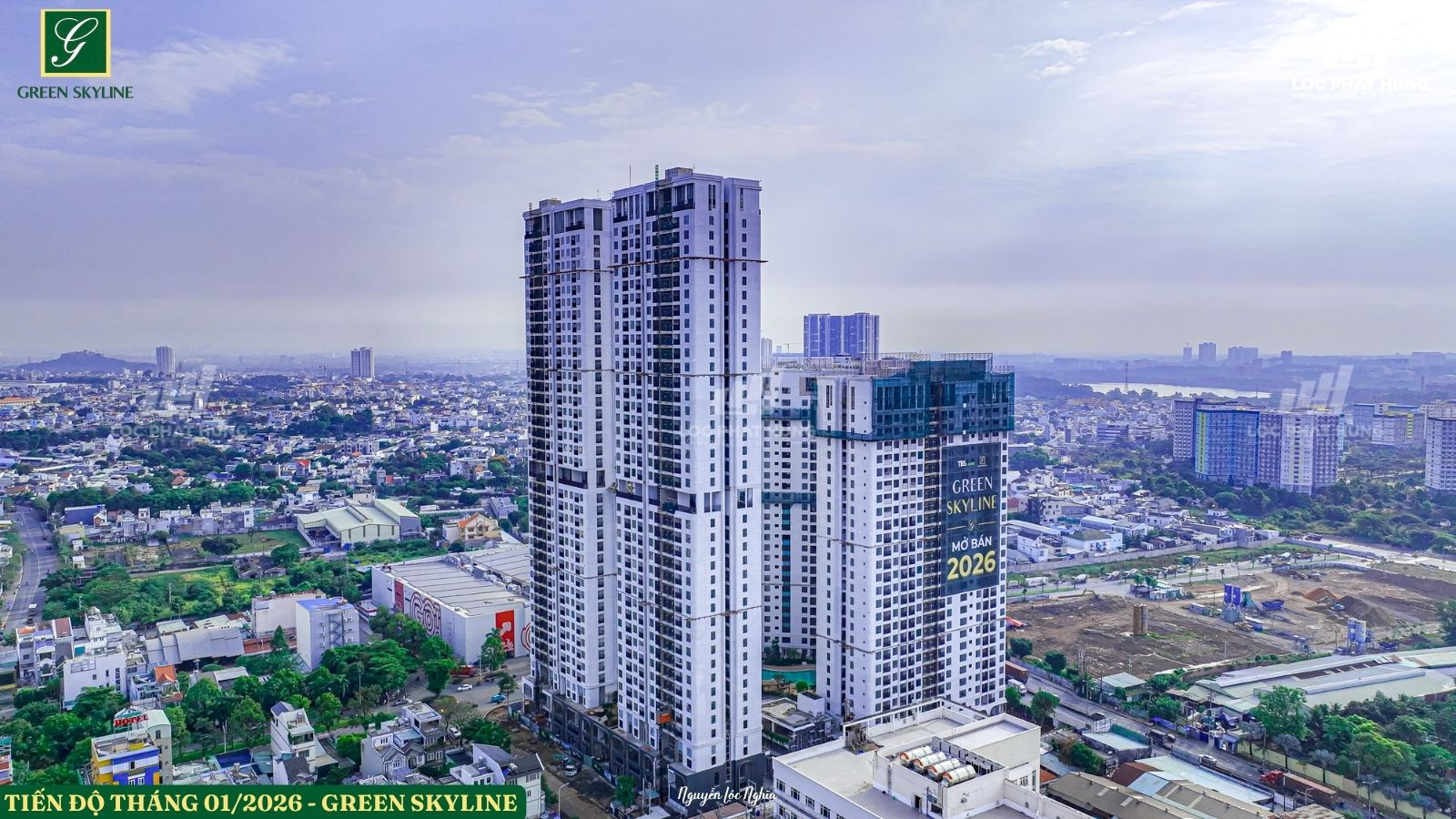 Tiến độ tổng thể dự án Green Skyline Dĩ An, Bình Dương cập nhật Tháng 1/2026
