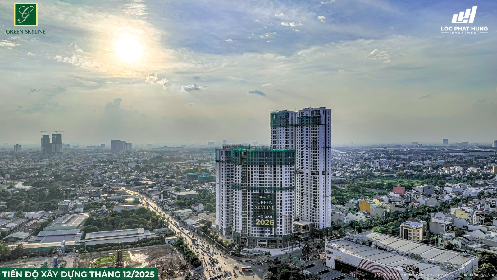 Tiến độ xây dựng Dự án Green Skyline QL1K Dĩ An Tháng 12/2025