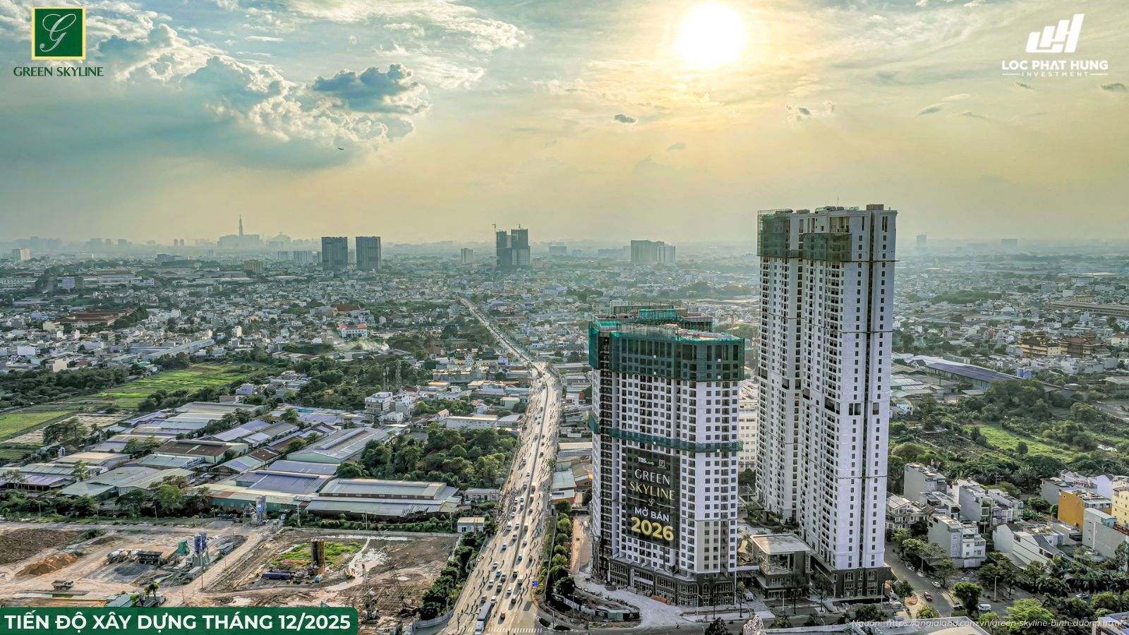 Tiến độ xây dựng Dự án Green Skyline Dĩ An Tháng 12/2025