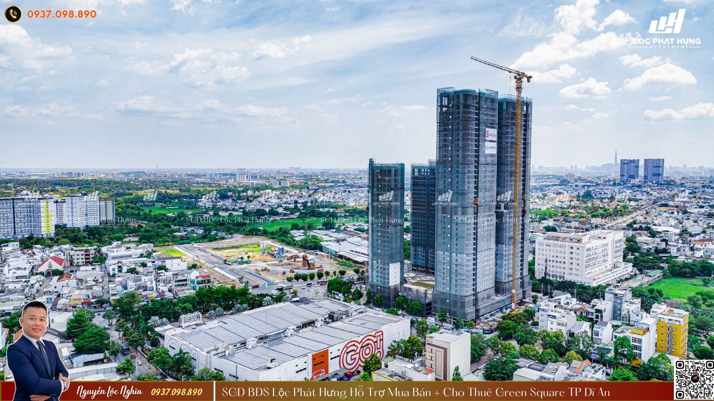 Tiến độ xây dựng Green Square Tp Dĩ An tháng 03/2025