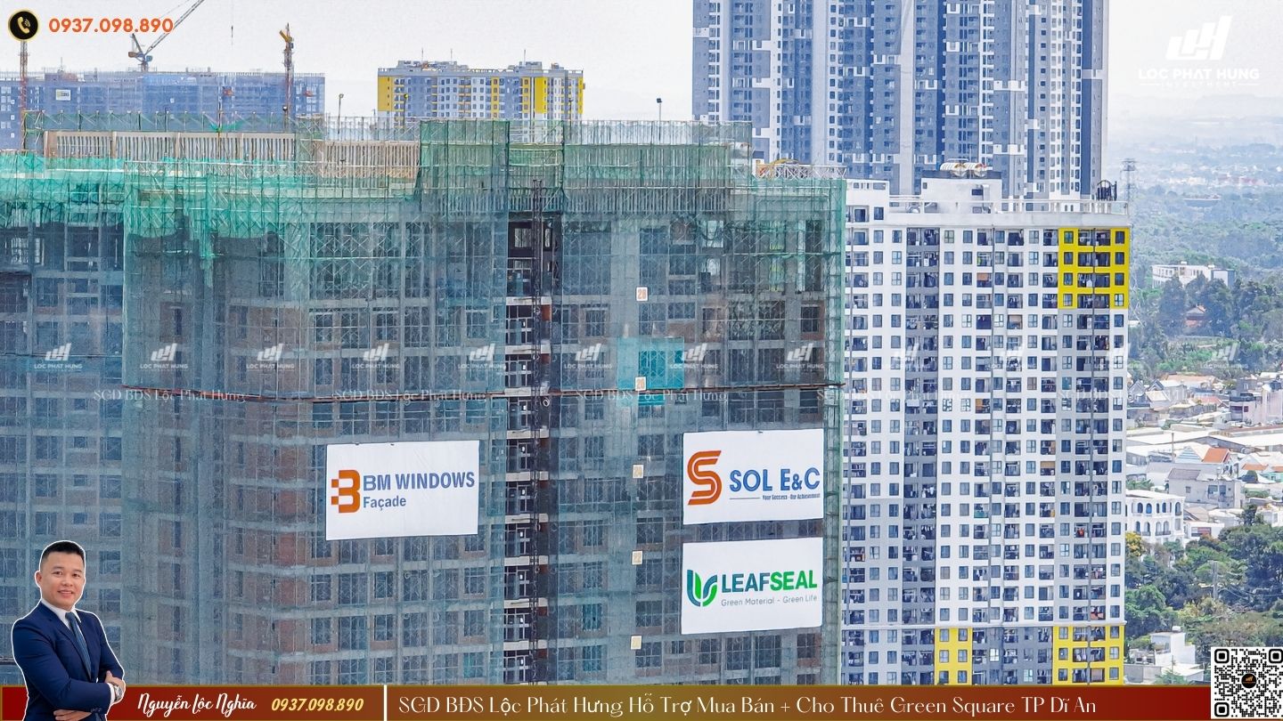 Tiến độ xây dựng Green Square Tp Dĩ An tháng 03/2025