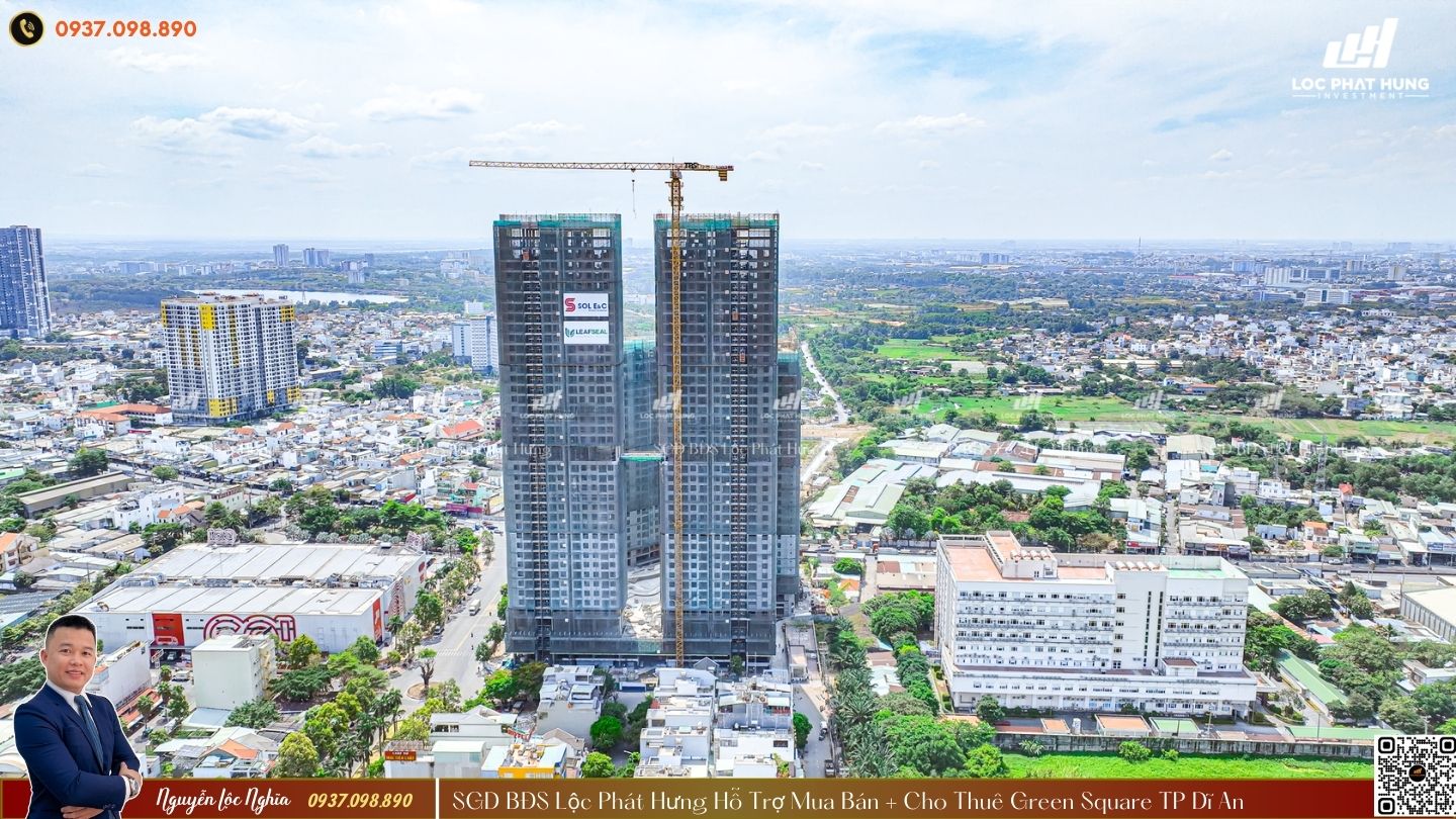 Tiến độ xây dựng Green Square Tp Dĩ An tháng 03/2025