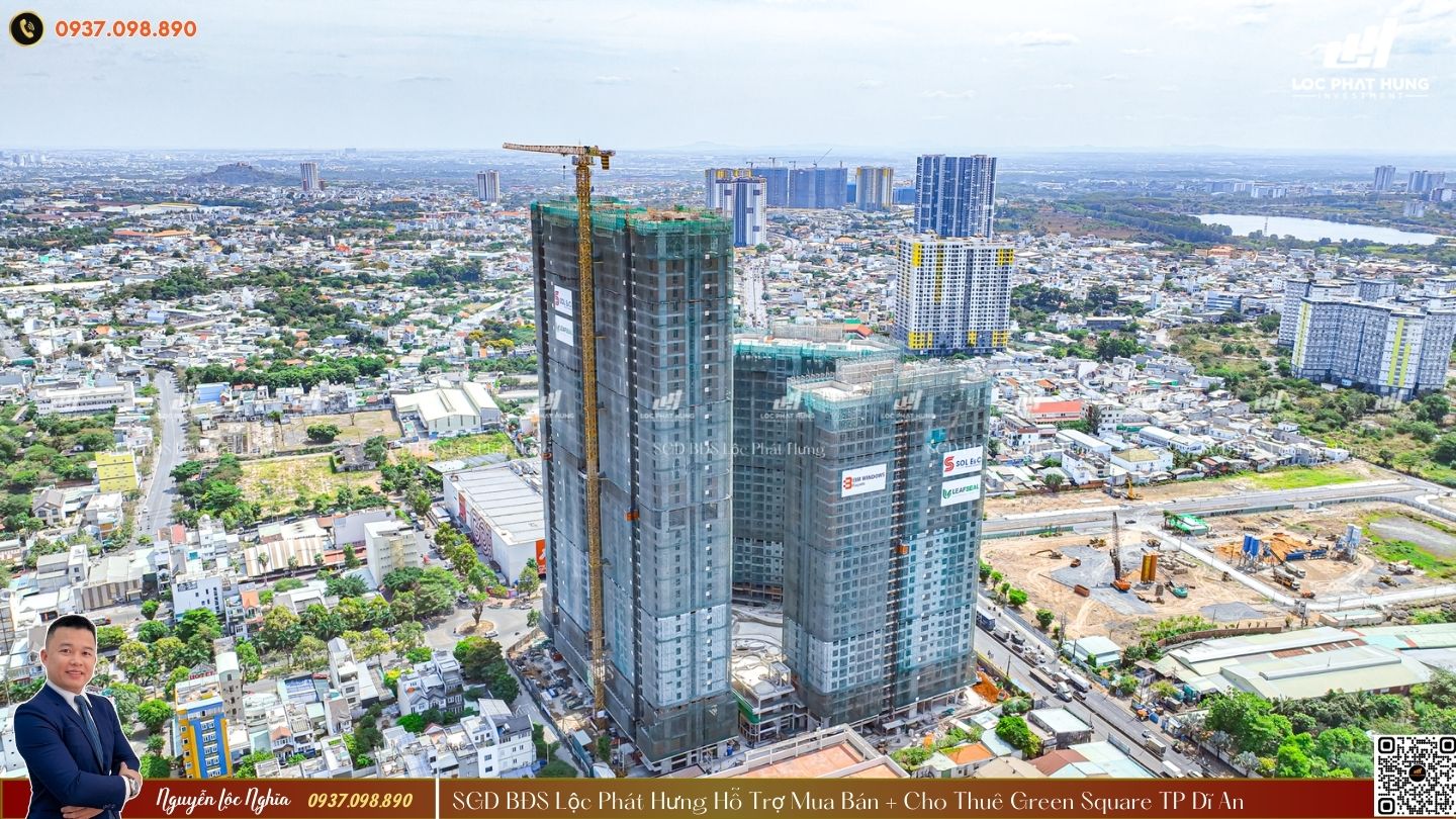 Tiến độ xây dựng Green Square Tp Dĩ An tháng 03/2025