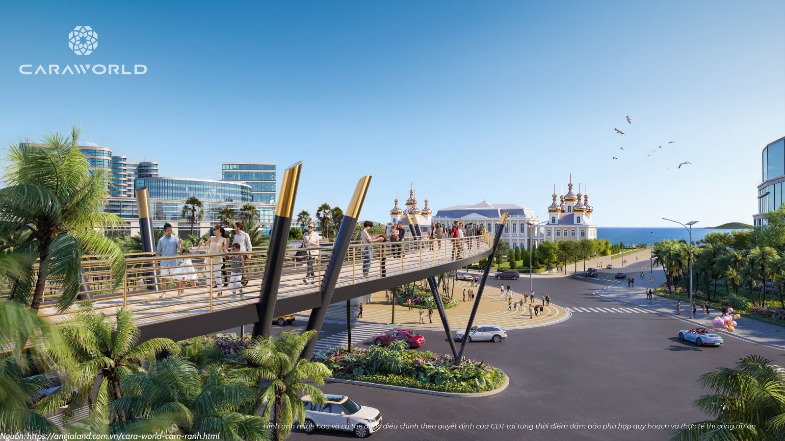 Tiện ích cầu đi bộ Dự án Cara World Cam Ran siêu đô thị biển cạnh Sân Bay Cam Ranh
