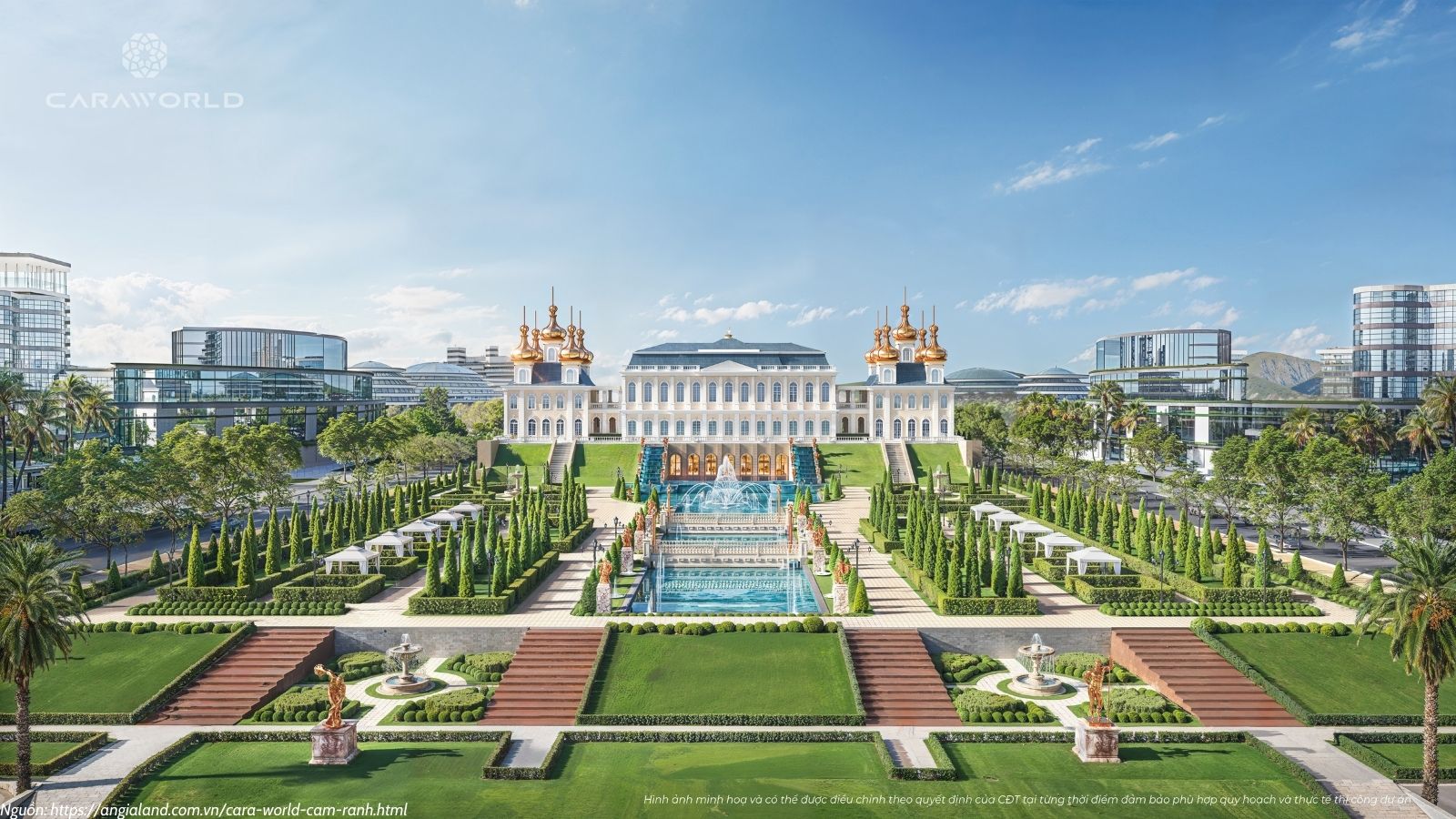 Tiện ích Cung điện mùa hè dự án Cara World Cam Ran siêu đô thị biển cạnh Sân Bay Cam Ranh