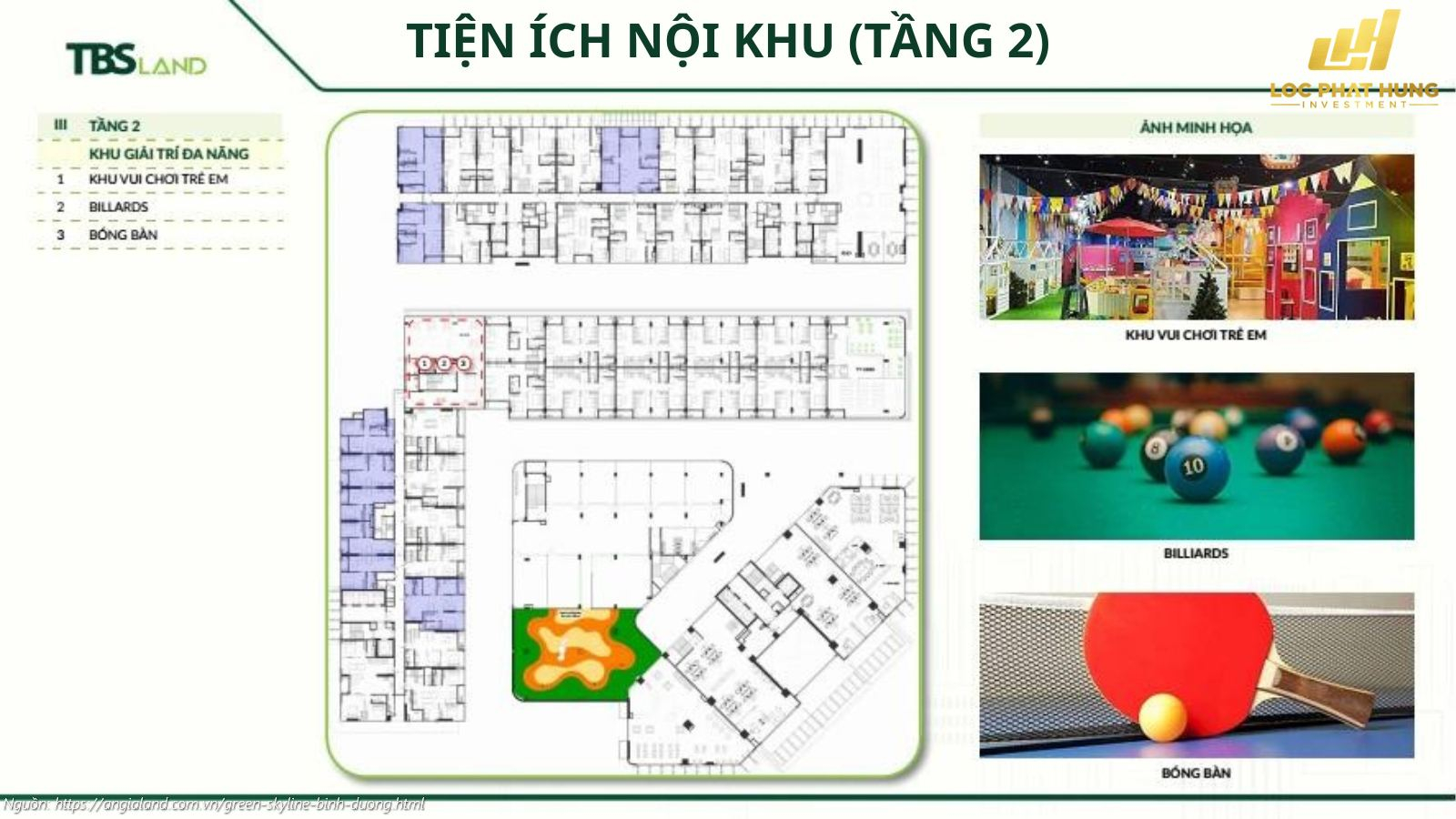 Mặt bằng tiện ích tầng 2: Khu Shophouse thương mại và dịch vụ sầm uất tại dự án Green Skyline