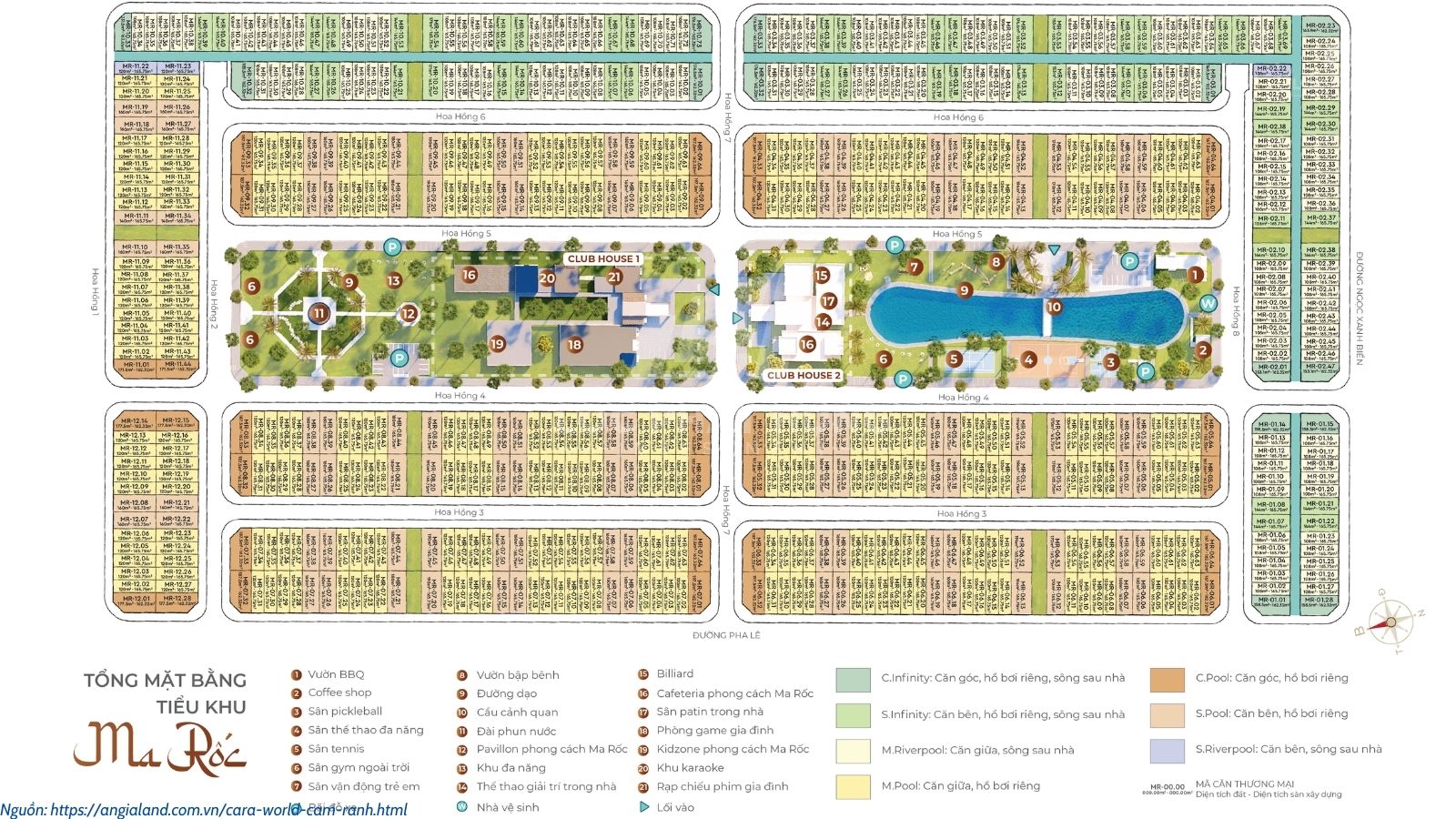 Tổng mặt bằng tiểu khu Ma Rốc dự án Caraworld Cam Ranh